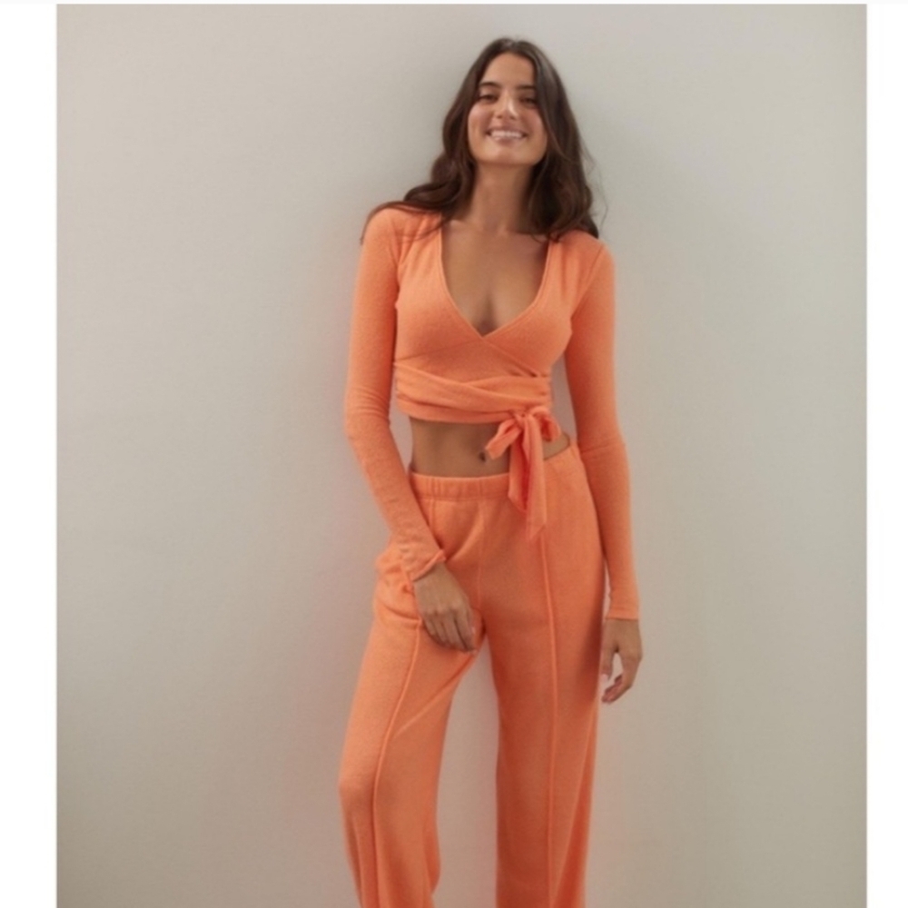 UO Out From Under Edith Fleece Wrap Top